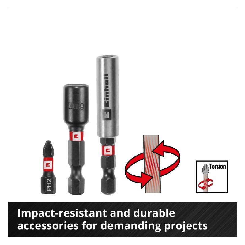 Einhell M-CASE 39 Parça Darbeli Bits ve Karma Delme Uç Seti 49108759 set içeriği