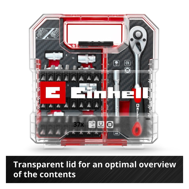 Einhell L-CASE 37 Parça Bits Uç ve Cırcır Seti 49109022 set içeriği
