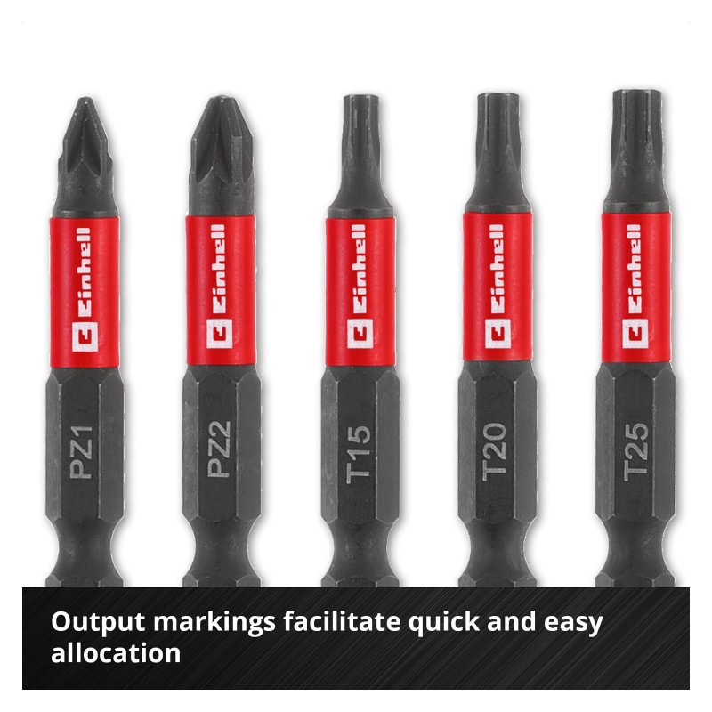 Einhell 10 Parça Karabinalı Darbeli Bits Uç Seti 50 mm 49118633 set içeriği