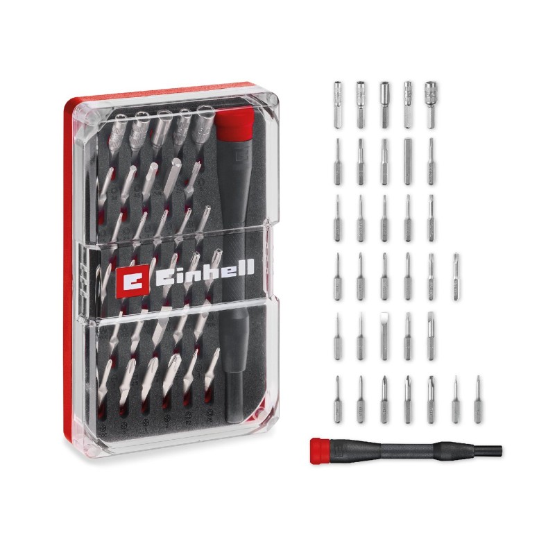 Einhell 33 Parça Hassas Bits ve Elektronik Onarım Seti 49115010 set içeriği