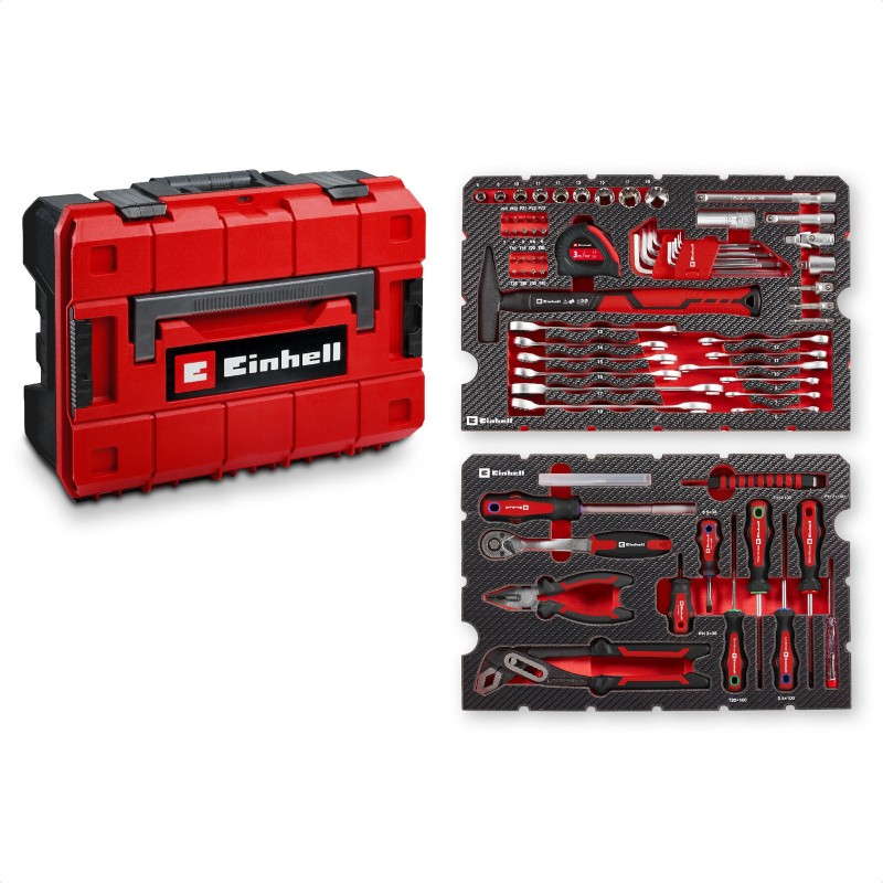 Einhell 49370570 E-CASE çanta ve iki EVA içlikte 80 parçalı takım içeriği
