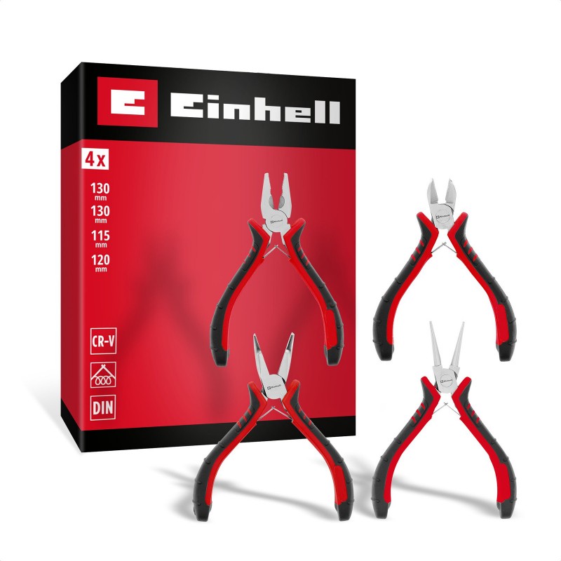 Einhell 49370532 Dört parçalı hassas pense seti ve orijinal ambalajı