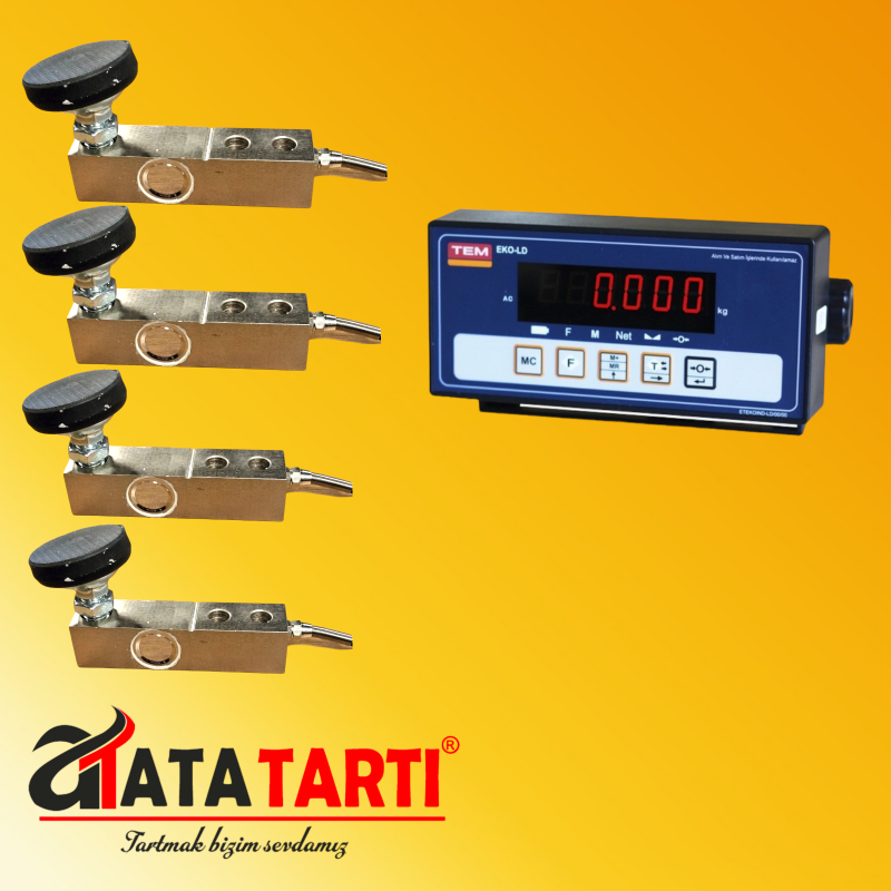 Tem Eko-LD Tartım İndikatörü ve 4 Adet Lama Loadcell Seti