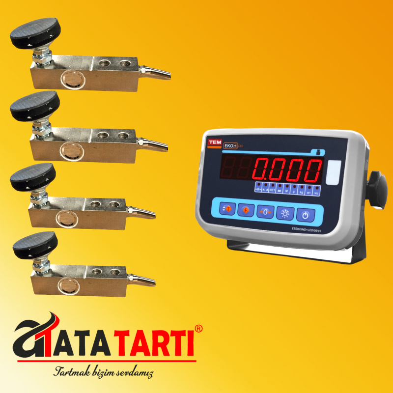 Tem Eko+ LED Tartım İndikatörü ve 2 Ton Lama Loadcell Seti