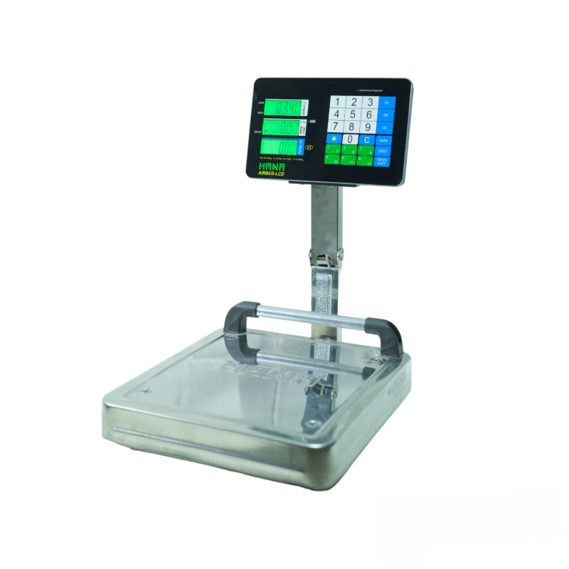 HANA AIRBUS-LCD elektronik terazi, 35×40 cm platform, IP68 tuş takımı