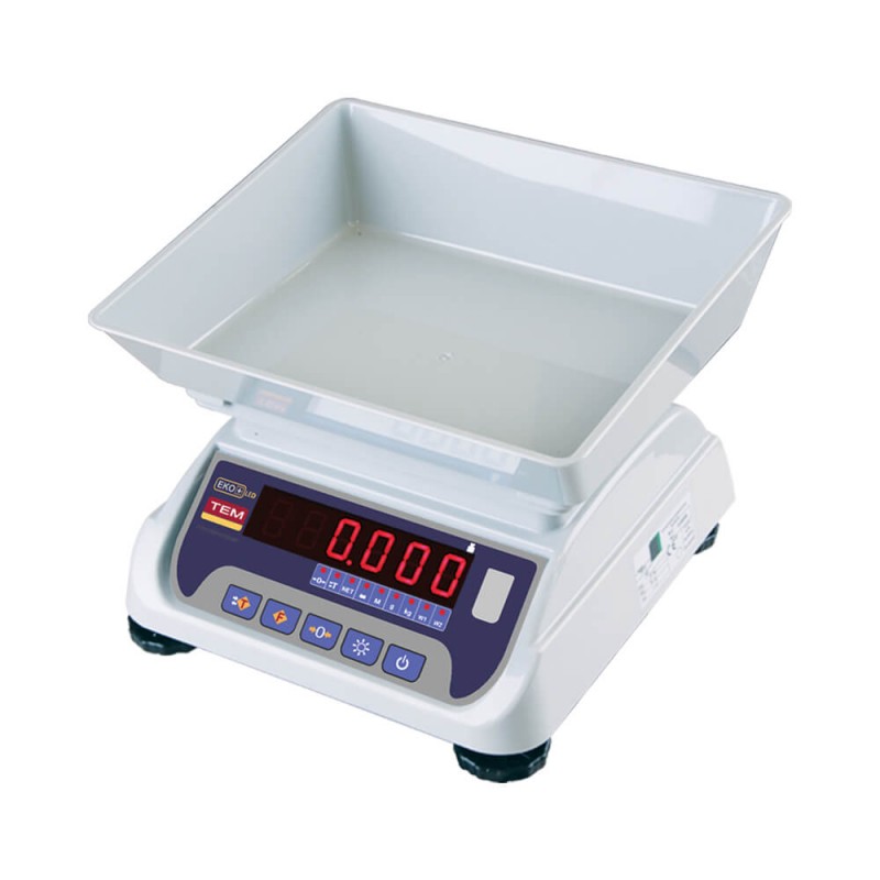 TEM EKO+ LED onaylı tartım terazisi 3/6/15/30 kg plastik çukur kefeli