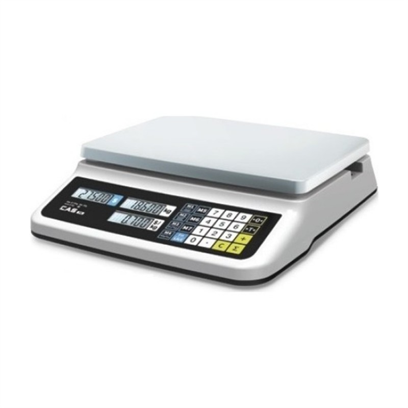 CAS PR-II boyunsuz fiyat hesaplamalı terazi, LCD ekran ve 330×235 mm paslanmaz kefe