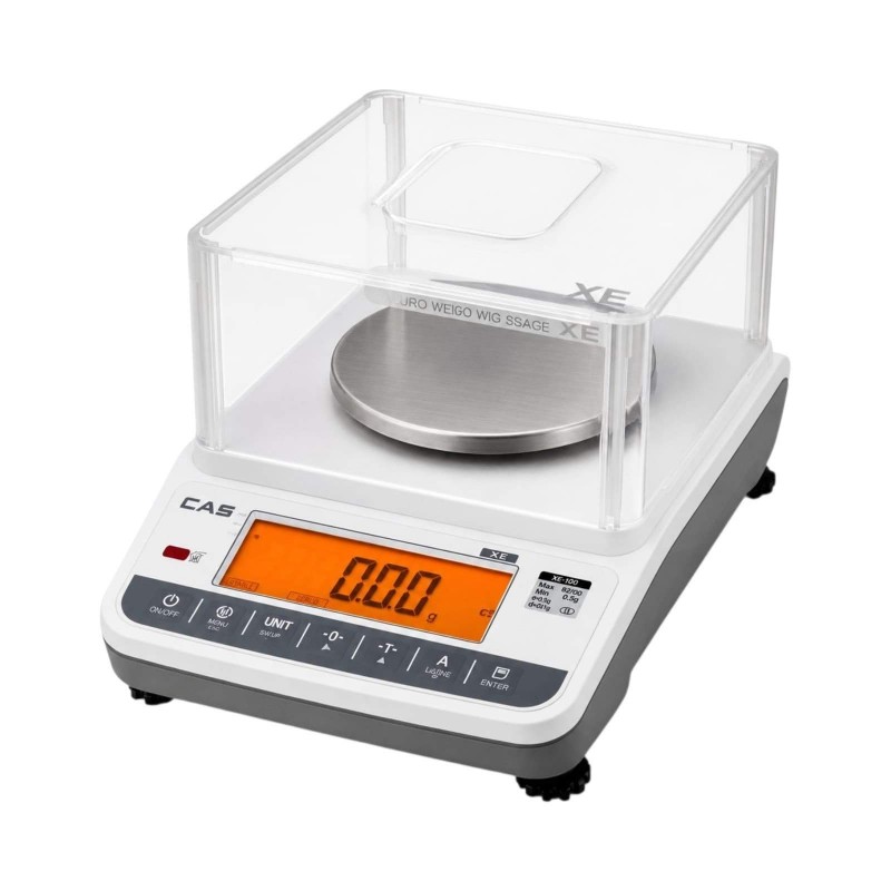CAS XE 600 hassas terazi 600 g kapasite 0,01 g hassasiyet fanuslu IR sensörlü model