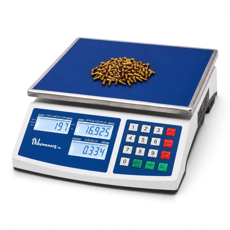 Dikomsan JCS-A LCD göstergeli, ışıklı ekranlı ve geniş kefeli sayıcı terazi