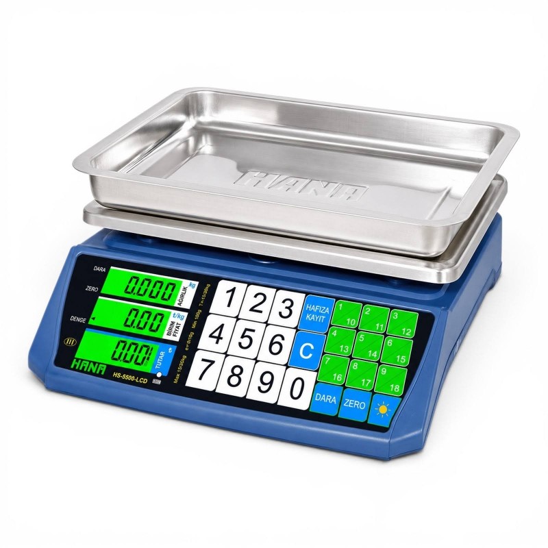 Hana HS-5500 30 kg ve 60 kg fiyat hesaplamalı terazi