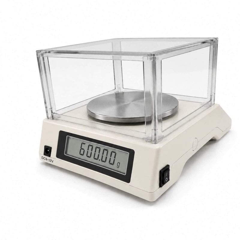 NECKLIFE WT6002 hassas terazi 600 g kapasite 0,01 g hassasiyet koruyucu fanuslu laboratuvar terazisi