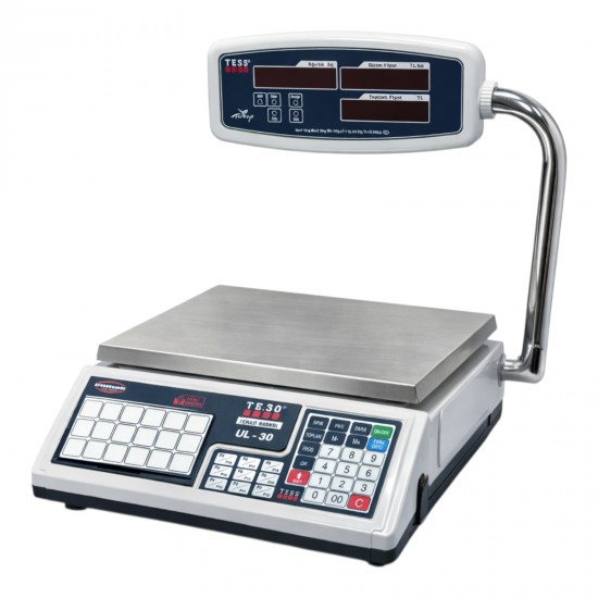 TESS Mehter (UL) Serisi Yatar Boyunlu Fiyat Hesaplamalı LED Terazi (3/6/15/30 kg) TESS Mehter (UL) Serisi Yatar Boyunlu Fiyat Hesaplamalı LED Terazi (3/6/15/30 kg)