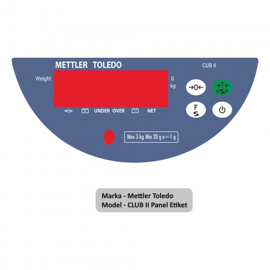 Mettler Toledo Club II Panel Etiket