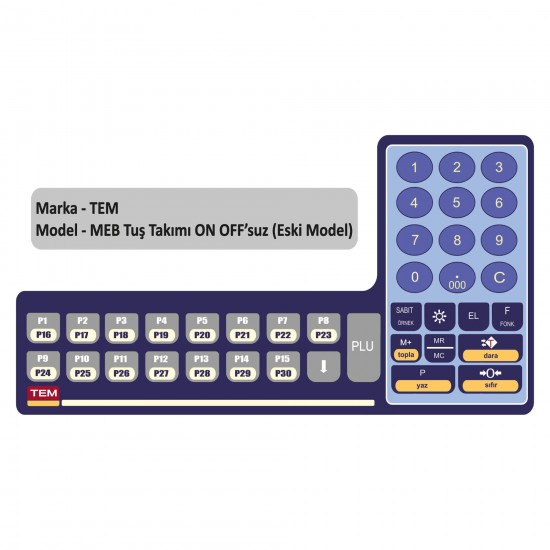 Tem Meb On Off'suz Tuş Takımı (Eski Model)