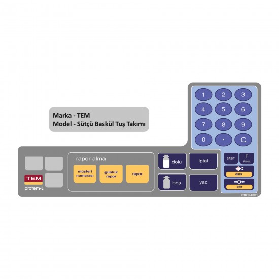 Tem Sütçü Baskül Tuş Takımı