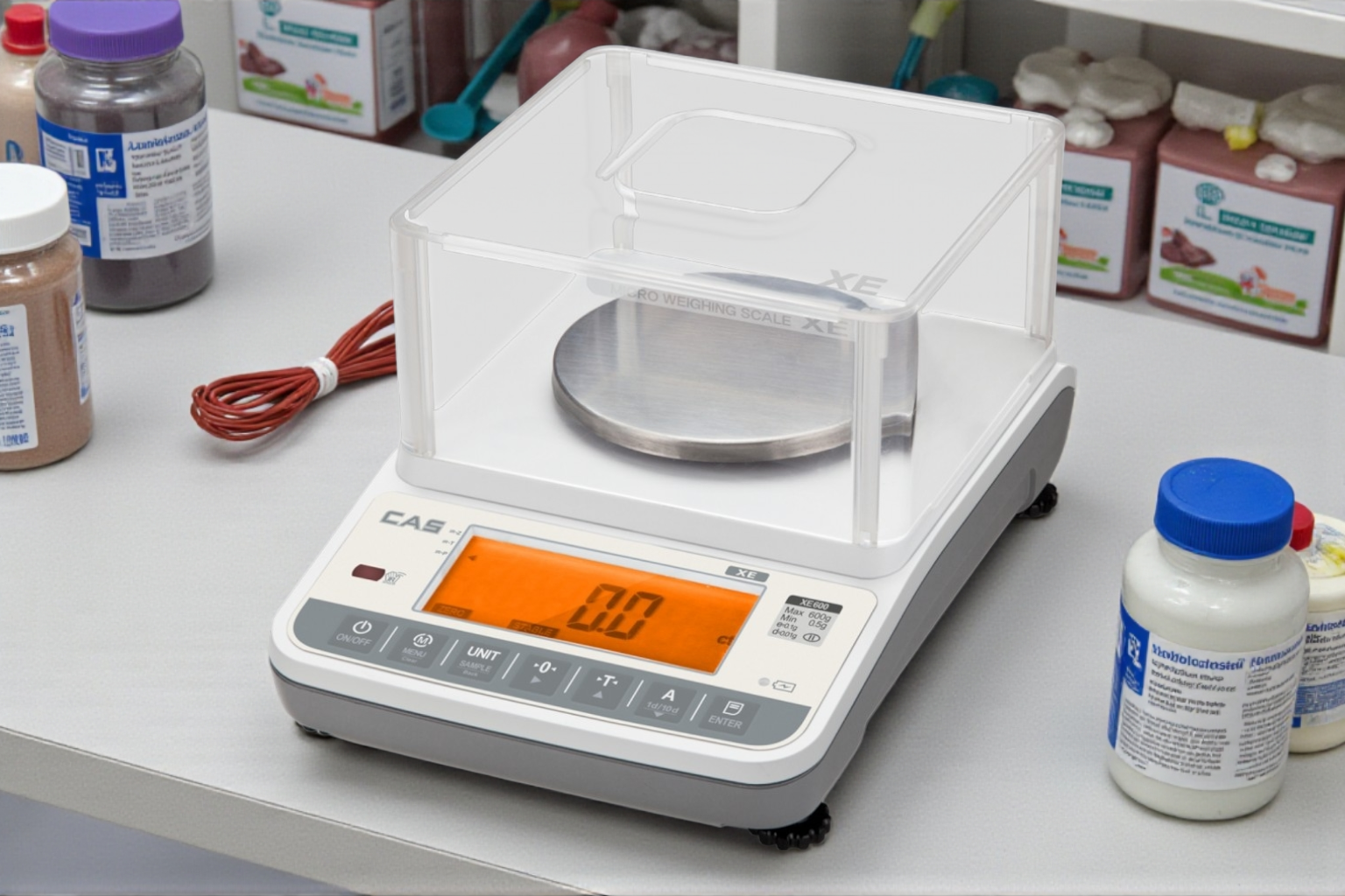 CAS XE rüzgar korumalı kabinli analitik terazi laboratuvar hassas terazi