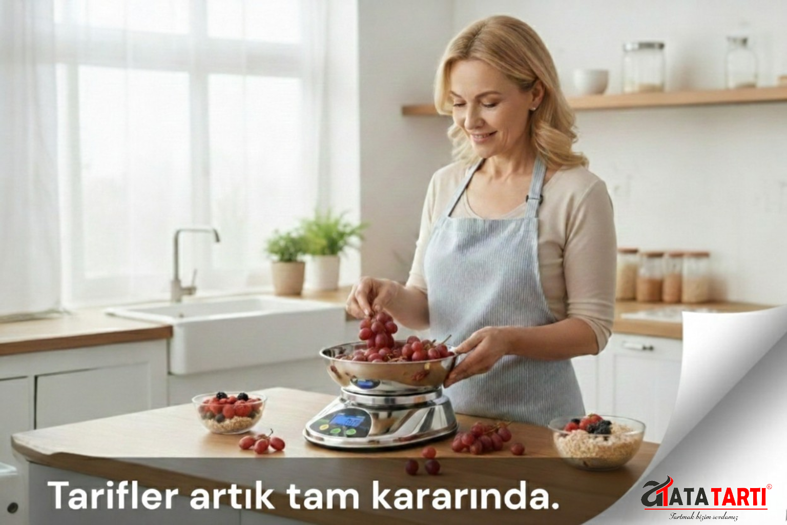 Paslanmaz gövdeli profesyonel mutfak tartısı.